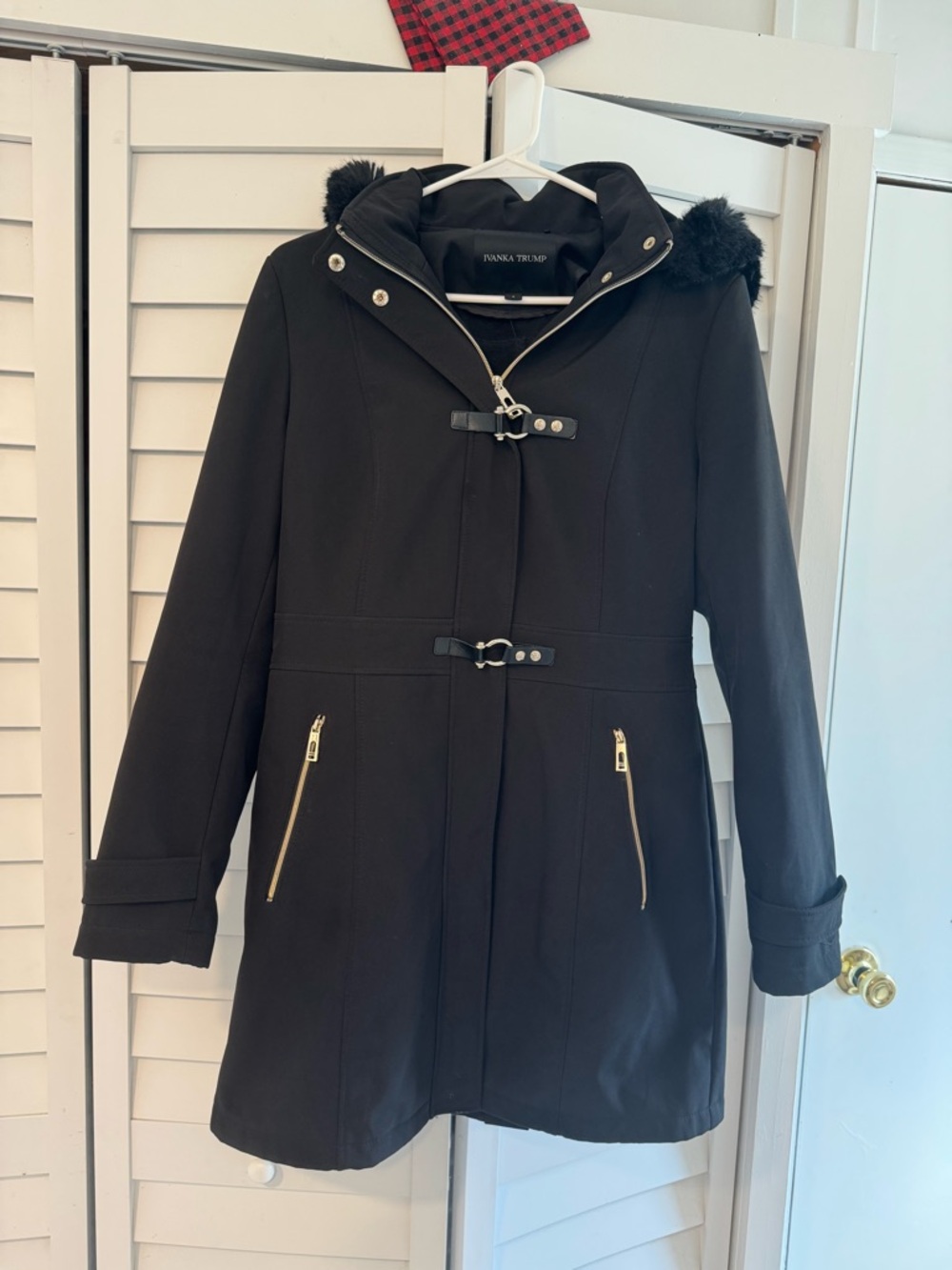 Ivanka Trump Black Coat with Gold Zippers